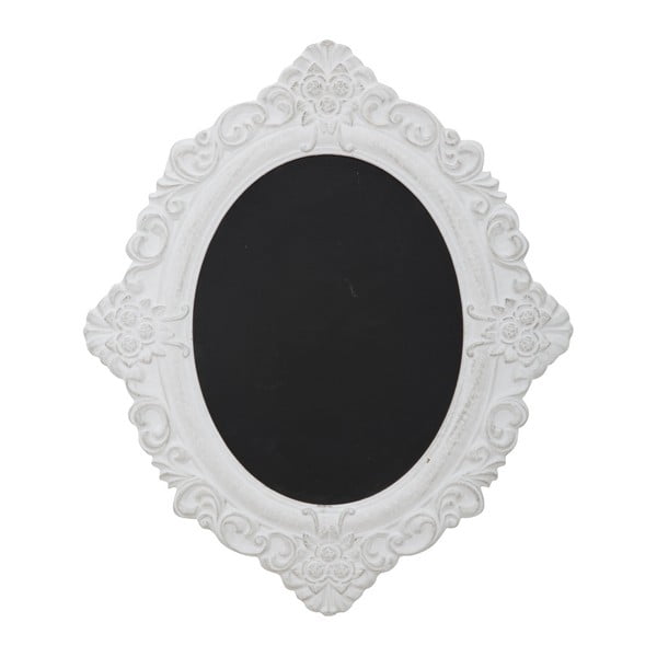 Tablă înrămată ovală Mauro Ferretti Bruxelles, înălțime 59 cm, alb