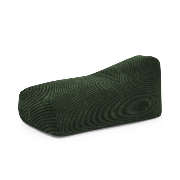 Fotoliu bean bag verde cu tapițerie din catifea reiată Snug 130 – SLOWDOWN