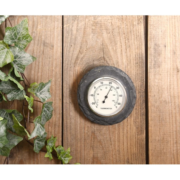 Termometru din ardezie pentru perete Esschert Design,10 cm-image-1