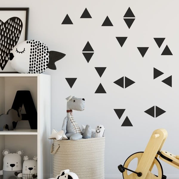 Set autocolante de perete North Carolina Scandinavian Home Decors Triangle, negru