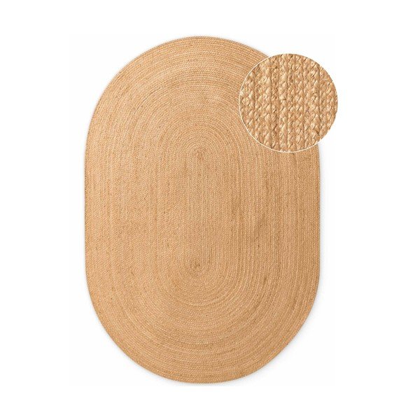 Covor în culoare naturală reversibil/țesut manual din iută 160x230 cm Braided – Hanse Home