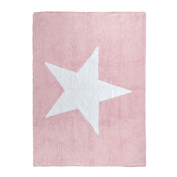 Covor din bumbac Happy Decor Kids Star, 160 x 120 cm, roz