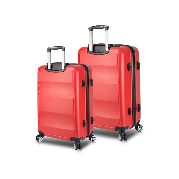 Set 2 valize cu roți și port USB My Valice LASSO Cabin & Medium, roșu