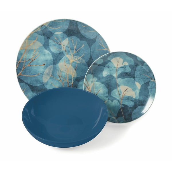 Set 18 farfurii din porțelan și gresie VDE Tivoli 1996 Dream, albastru-image-1