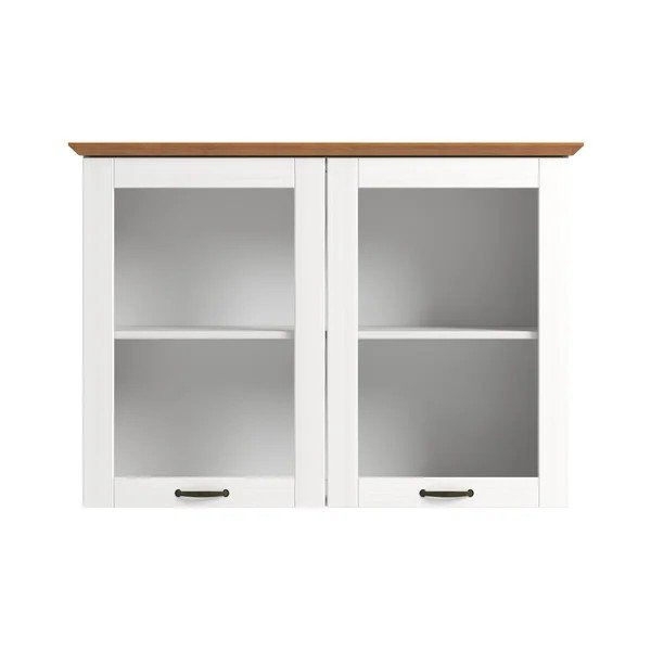 Vitrină albă/chihlimbar din lemn de pin suspendată 105x80x35 cm Teramo – Støraa