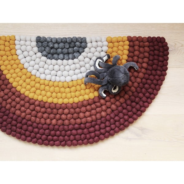 Covor cu bile din lână, pentru camera copiilor Wooldot Ball Rugs Rainbow Red-image-3