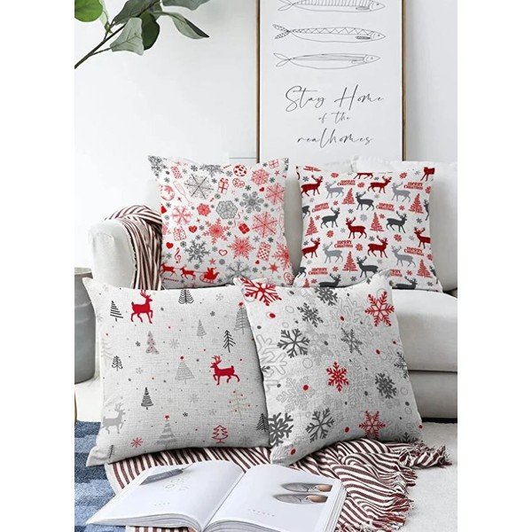 Fețe de pernă 4 buc. 43x43 cm  cu model de Crăciun Merry Christmas – Mila Home-image-2