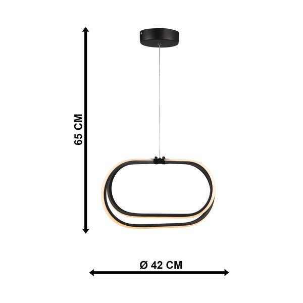 Lustră neagră LED din metal ø 42 cm Loca – Squid Lighting-image-3