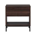 Noptieră maro închis cu blat cu aspect de lemn de nuc Celine – Støraa