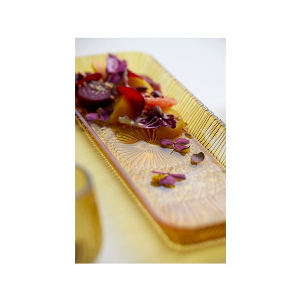 Platou  portocaliu din sticlă 14x38 cm Kusintha – Bitz-image-2