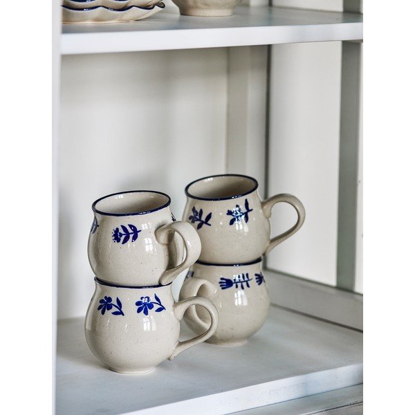 Cești albastre/crem 4 buc. din gresie ceramică Eimy – Bloomingville-image-1