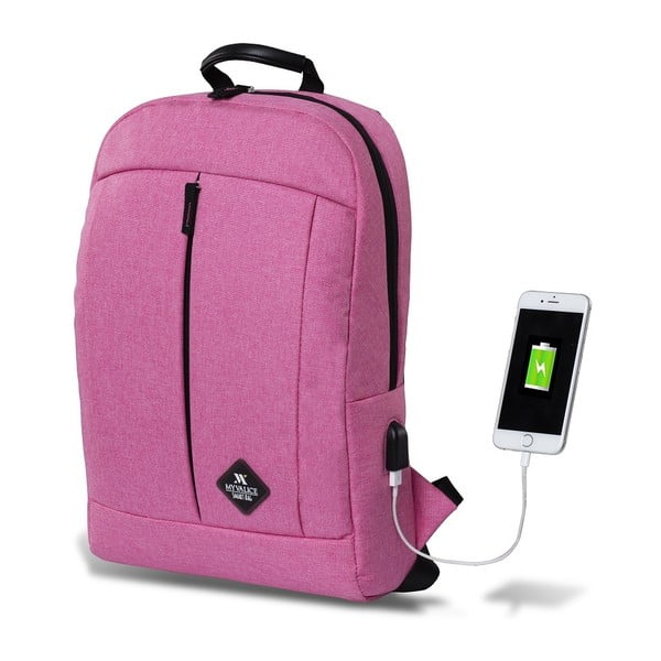 Rucsac cu port USB My Valice GALAXY Smart Bag, roz