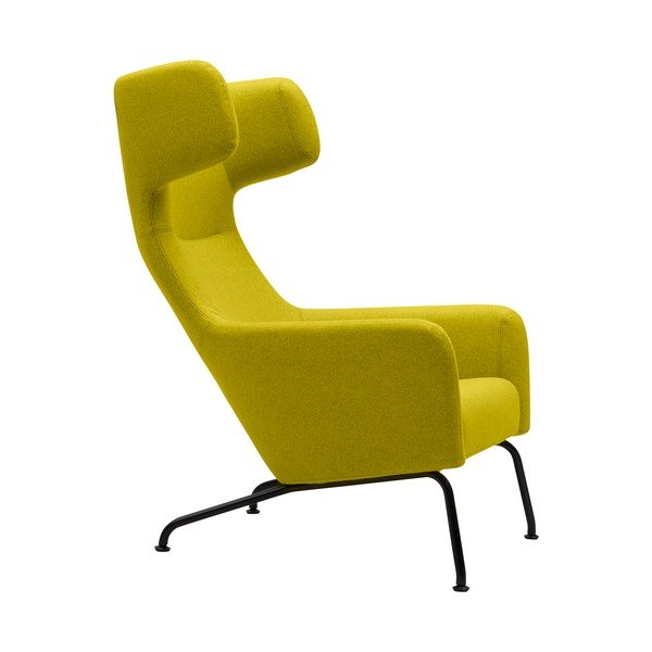 Fotoliu cu picioare negre Softline Havana, galben-image-2