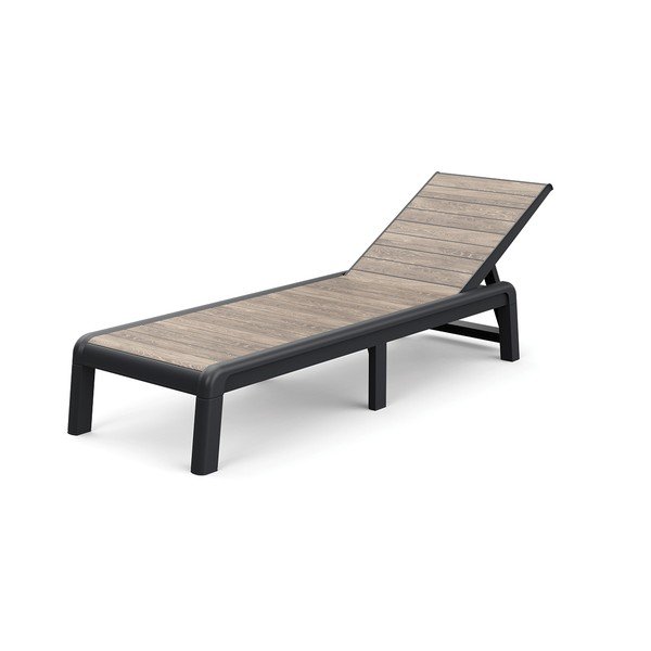 Șezlong de grădină maro din plastic ajustabil/pliabil Deco Porto – Keter-image-2