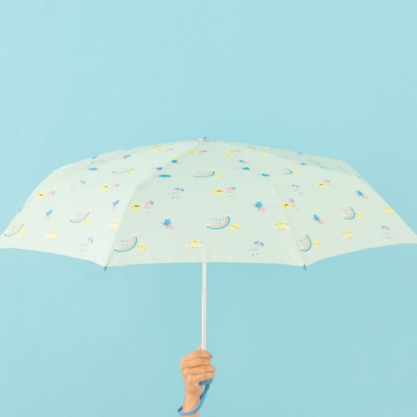Umbrelă Mr. Wonderful Cloudy, lățime 108 cm, verde mentă