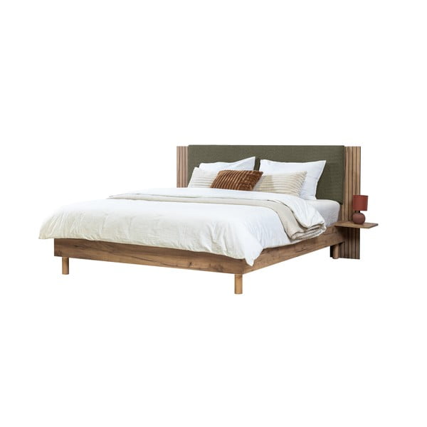 Pat matrimonial verde cu somieră 140x190 cm Lior – Bobochic Paris