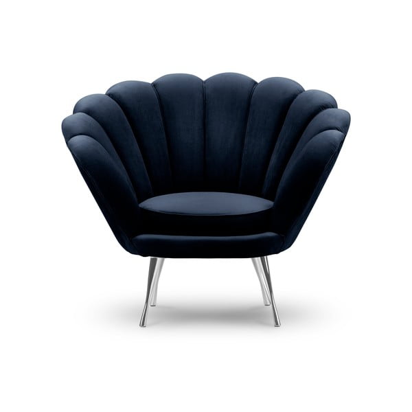 Fotoliu cu tapițerie de catifea Interieur 86 Varenne, albastru închis-image-3