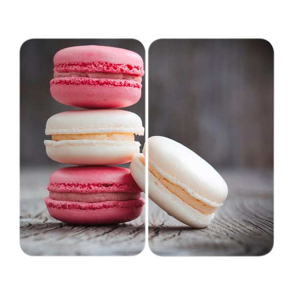 Set 2 protecții din sticlă pentru aragaz Wenko Macarons, 52 x 30 cm