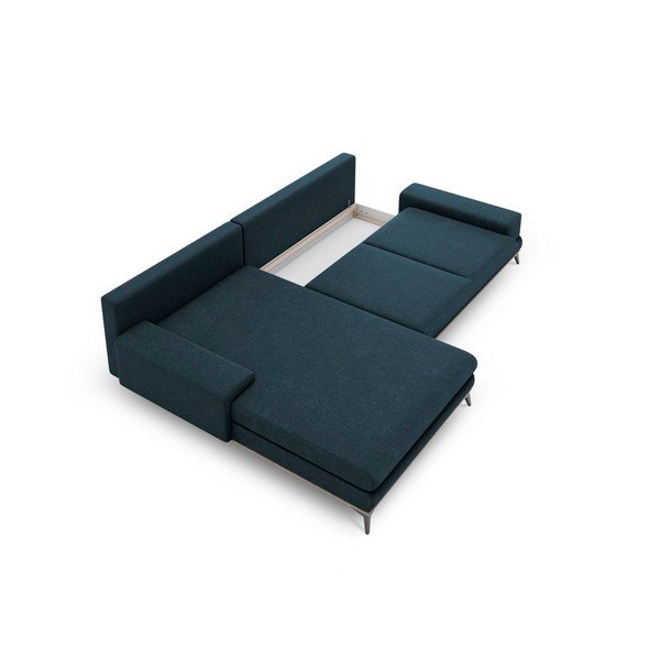 Colțar extensibil cu șezlong pe partea stângă Windsor & Co Sofas Planet, albastru petrol-image-3