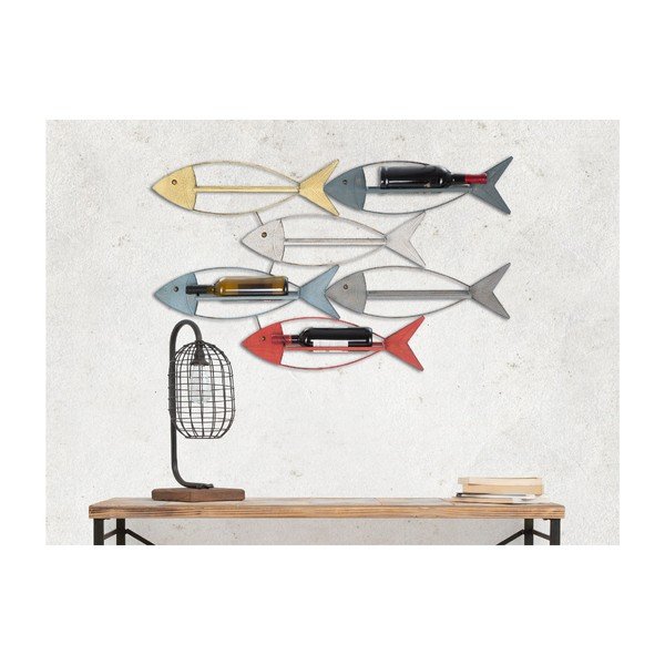 Suport de perete pentru sticle Mauro Ferretti Fish, 103,5 x 62 cm-image-1
