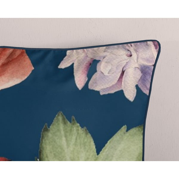 Lenjerie de pat albastru-închis din bumbac satinat pentru pat de o persoană, extinsă 140x220 cm Fiori – Descanso-image-3