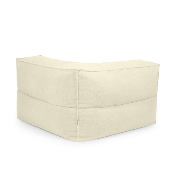 Fotoliu bean bag crem cu tapițerie din țesătură bouclé Mass Corner 125 Right – SLOWDOWN-image-3