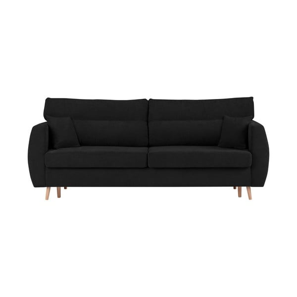 Canapea extensibilă cu 3 locuri și spațiu pentru depozitare Cosmopolitan design Sydney, 231 x 98 x 95 cm, negru