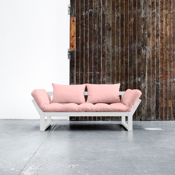 Canapea extensibilă Karup Edge White/Pink Peonie