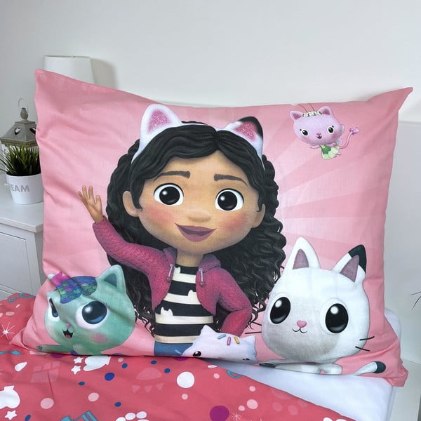 Lenjerie de pat pentru copii din bumbac pentru pat de o persoană 140x200 cm Gabby's Dollhouse – Jerry Fabrics-image-3