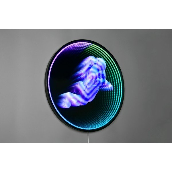 Decorațiune luminoasă neagră de perete cu alimentare la priză ø 60 cm Duke – Reality-image-1