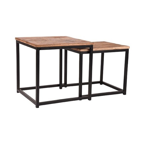Set 2 măsuțe auxiliare din lemn de mango LABEL51 Twain, lățime 45 cm și  39 cm-image-2