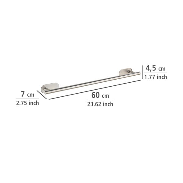 Suport pentru prosoape argintiu mat autoadeziv din oțel inoxidabil Orea Uno – Wenko-image-4