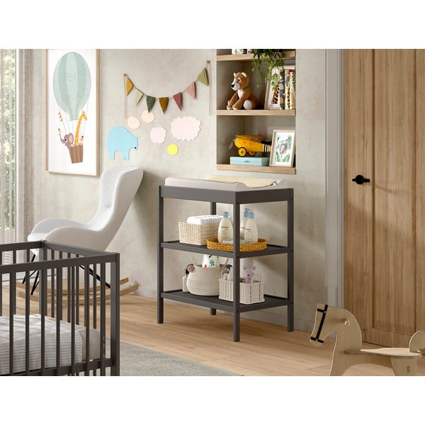 Masă de înfășat gri antracit din lemn de fag Dino – Vipack-image-1