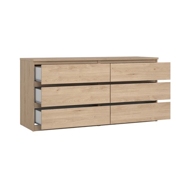 Comodă în culoare naturală cu aspect de lemn de stejar 154x76x50 cm Naia – Tvilum-image-2