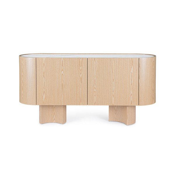 Comodă în culoare naturală deschisă cu aspect de lemn de stejar 160x80,5x45,5 cm Otilia – Bizzotto-image-1