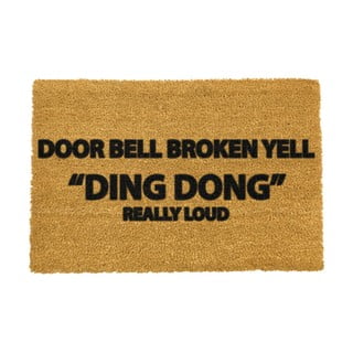 Covoraș intrare din fibre de cocos Artsy Doormats Yell Ding Dong, 40 x 60 cm