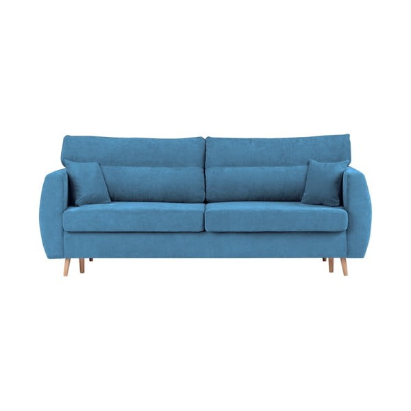 Canapea extensibilă cu 3 locuri și spațiu pentru depozitare Cosmopolitan design Sydney, 231 x 98 x 95 cm, albastru