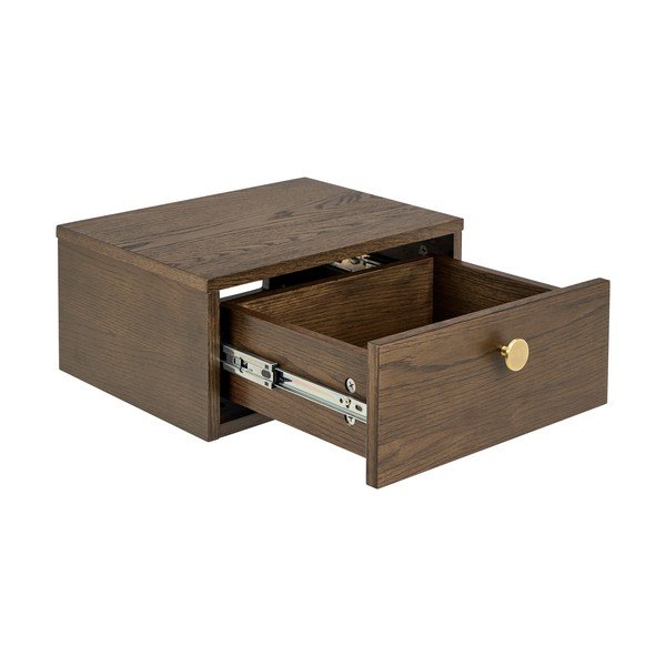 Noptieră în culoare naturală închisă cu aspect de lemn de stejar Monfort – Actona-image-3