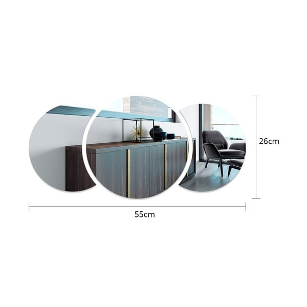 Autocolant de perete 26x26 cm Half-moon Mirror – Ambiance-image-2