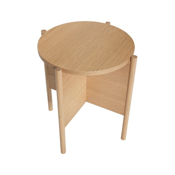 Măsuță auxiliară rotundă cu aspect de lemn de stejar ø 45 cm Heritage – Hübsch-image-3