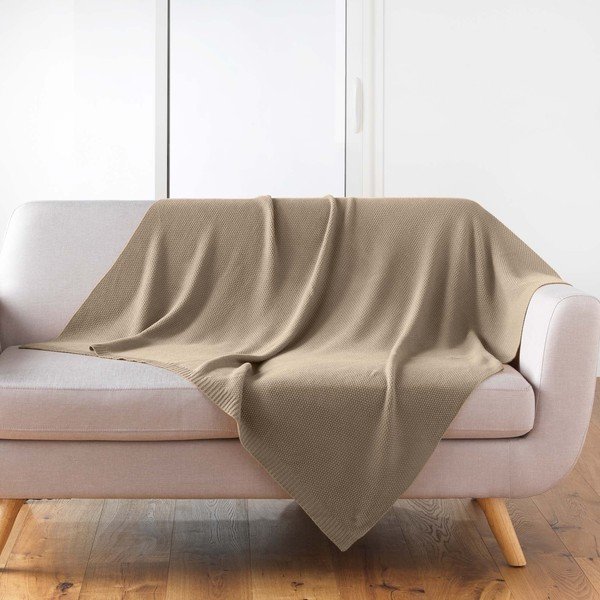 Pătură tricotată 125x150 cm Tricotine – douceur d'intérieur-image-1