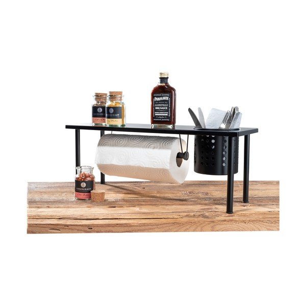 Raft cu suport pentru role de bucătărie Wenko Blanco, negru-image-1