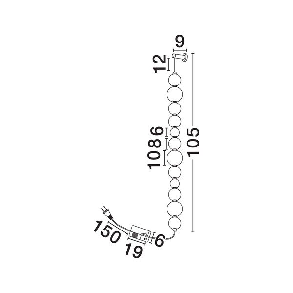 Aplică de perete albă/aurie LED cu intensitate reglabilă din metal Perla – Nova Luce-image-4