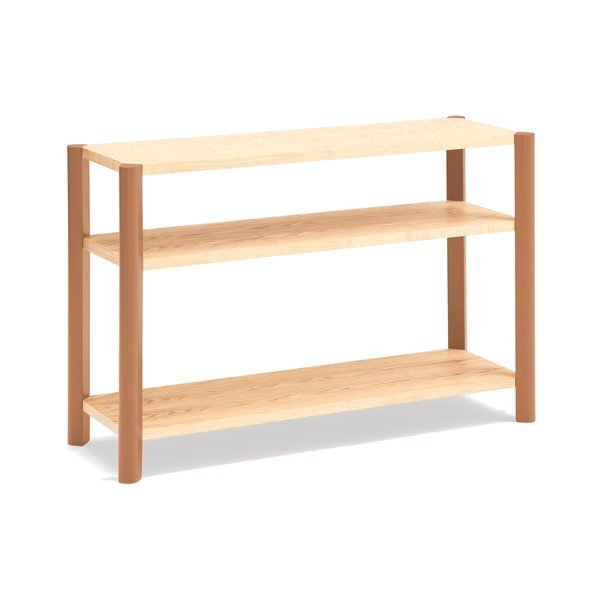 Etajeră cărămizie/în culoare naturală deschisă cu aspect de lemn de stejar 126x84x43 cm Bona – Teulat-image-2