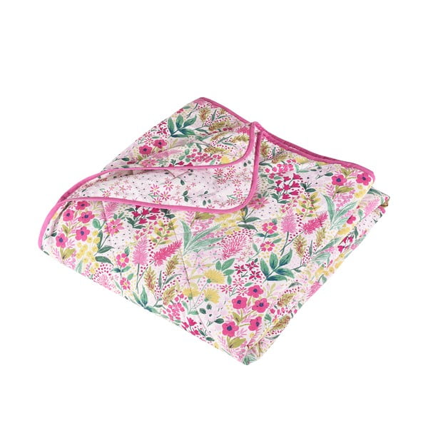 Cuvertură roz matlasată 220x230 cm Tilly Floral – Catherine Lansfield