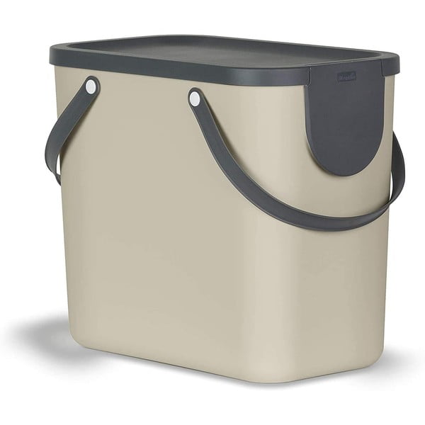 Coș de gunoi maro deschis de reciclat din plastic reciclat 25 l Albula – Rotho