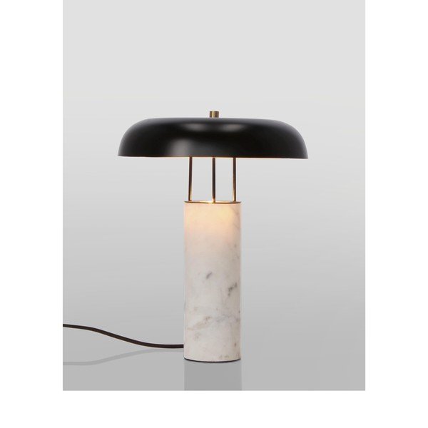 Veioză alb-negru din marmură cu abajur din metal (înălțime 33 cm) Kaithal – Bizzotto-image-2