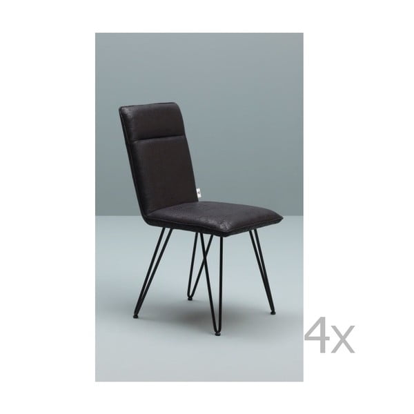 Set 4 scaune Design Twist Elice, negru