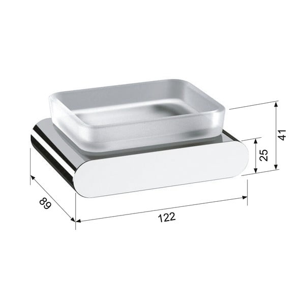 Săpunieră albă de montat pe perete din sticlă Flori – Sapho-image-1