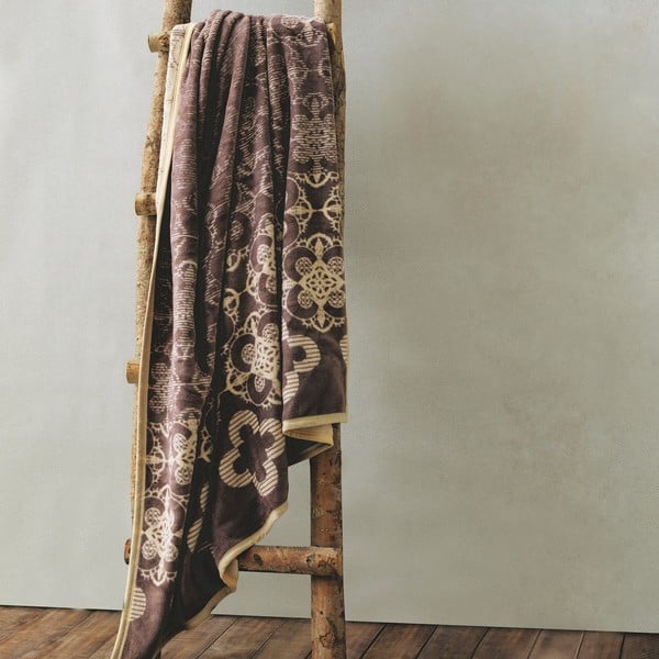 Pătură Rosace, 200 x 220 cm, maro
